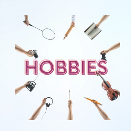 Different examples of Hobbies, tennis, violin, spade, paintbrush. Funny and motivational about Hobbies at GiftyMcGiftFace.com