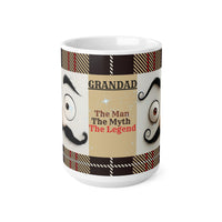 Grandad Man Myth Legend Faces - Funny Mug 11oz / 15oz - Decorative Mug