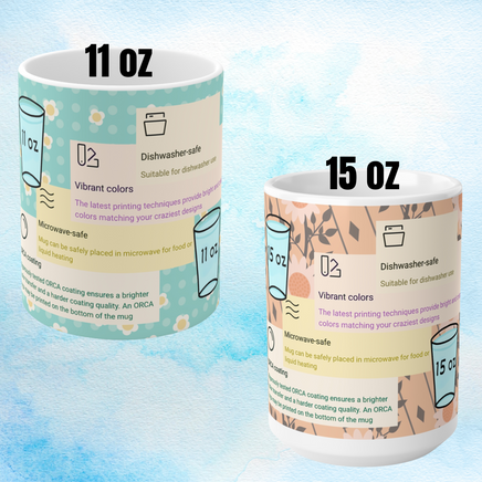 Examples of  11oz / 15oz size mugs