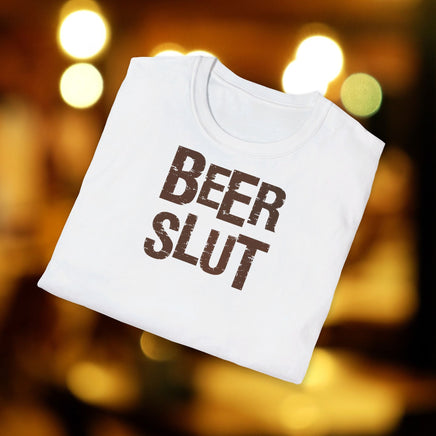 Beer Slut - Unisex Softstyle Funny T-Shirt UK - Decorative T-Shirt