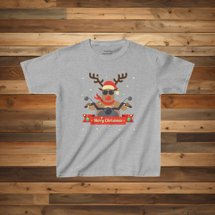 Biker Rudolf - Kids Heavy Cotton™ Tee - Decorative Kids clothes