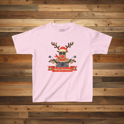 Biker Rudolf - Kids Heavy Cotton™ Tee - Decorative Kids clothes