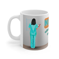 Black Hair Nurse Slinging Pills Mug 11oz - Funny Mug 11oz / 15oz - Decorative Mug