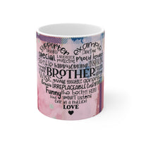 Brother Heart Filled With Words - 11oz / 15oz Gift Mug - Decorative Mug