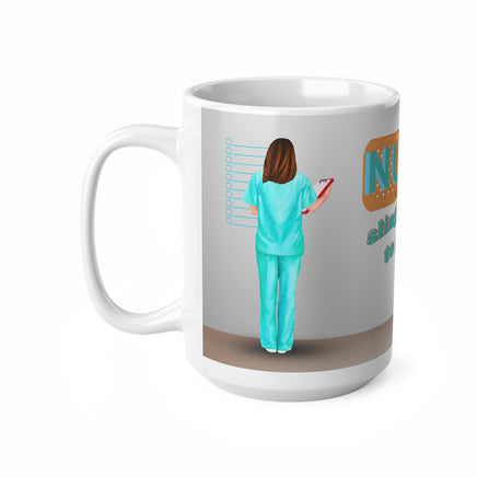 Brunette Nurse Slinging Pills To Pay The Bills - Funny Mug 11oz / 15oz - Decorative Mug