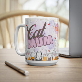 Cat Mum Easily Distracted By Cats - Funny Mug 11oz / 15oz - Decorative Mug