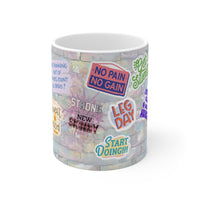 Gym Stickers On Wall - Funny Mug 11oz / 15oz - Decorative Mug