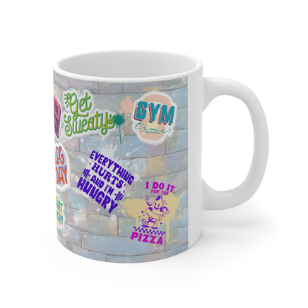 Gym Stickers On Wall - Funny Mug 11oz / 15oz - Decorative Mug