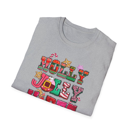 Holly Jolly Vibes - Unisex Softstyle T-Shirt - Decorative T-Shirt