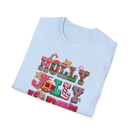 Holly Jolly Vibes - Unisex Softstyle T-Shirt - Decorative T-Shirt