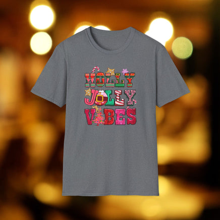 Holly Jolly Vibes - Unisex Softstyle T-Shirt - Decorative T-Shirt