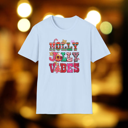 Holly Jolly Vibes - Unisex Softstyle T-Shirt - Decorative T-Shirt