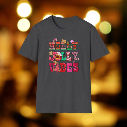 Holly Jolly Vibes - Unisex Softstyle T-Shirt - Decorative T-Shirt