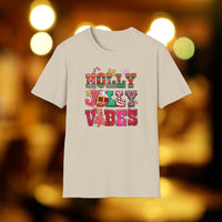 Holly Jolly Vibes - Unisex Softstyle T-Shirt - Decorative T-Shirt