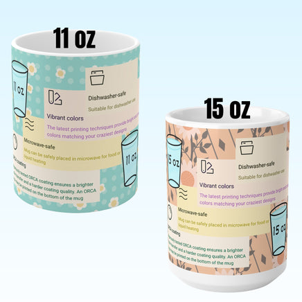 Examples of  11oz / 15oz size mugs