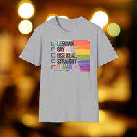 LGBTQ Human Tick Box - Unisex Softstyle UK T-Shirt - Decorative T-Shirt