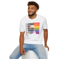 LGBTQ Human Tick Box - Unisex Softstyle UK T-Shirt - Decorative T-Shirt