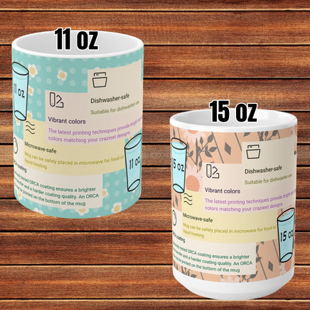 Examples of  11oz / 15oz size mugs