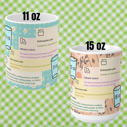 Examples of  11oz / 15oz size mugs