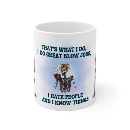 Skeleton That's What I Do Barber Hairdresser - Funny Mug 11oz / 15oz - Decorative Mug