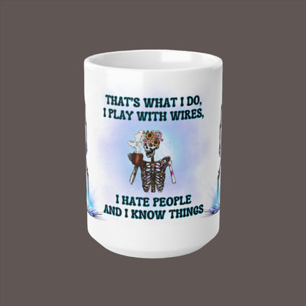 Skeleton That's What I Do Electrician - Funny Mug 11oz / 15oz - Decorative Mug