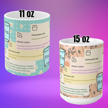 Examples of  11oz / 15oz size mugs